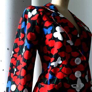 Yves Saint Laurent Vintage RARE Butterfly Print Jacket in Cotton Viscose